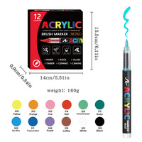Marqueurs acryliques liquides Guangna 8101, lot de 24, anti-dessèchement, pour étudiants, DIY, stylos à dessin sans pression
