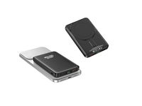 Banque d'alimentation magnétique 4-en-1 en alliage d'aluminium F21 avec câble Type-C intégré, charge rapide PD 20W, charge sans fil 15W, certifiée 3C CE FCC RoHS