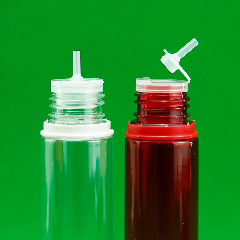 Kunden spezifisch leer transparent transparent schwarz 30ml 40ml 50ml 60ml 70ml 75ml Kunststoff LDPE ätherisches flüssiges Öl V3 Squeeze Tropf flaschen
