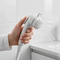 Metalique 210059-W Putih Ergonomis Portabel ABS Jet Spray Gun Toilet Bidet Kamar Mandi Keran Kesehatan dengan Gantungan Dinding & Sekrup