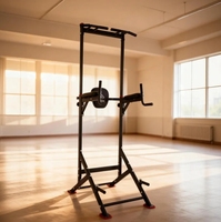 Torre de Ejercicios Ajustable para el Hogar, Estación de Dominadas y Flexiones de Acero, Equipo de Gimnasio Multifuncional para Entrenamiento de Fuerza de Cuerpo Completo