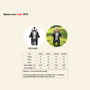 En gros Combinaison de cosplay <span class=keywords><strong>squelette</strong></span> en coton à manches longues pour bébé, tenue nouveau-né garçon fille, imprimé crâne noir - Product Image 3