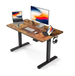 طاولة مكتب عصرية مريحة قابلة للضبط بالارتفاع ومكتبية باللون الأسود طاولة مكتب للدراسة والحاسوب
