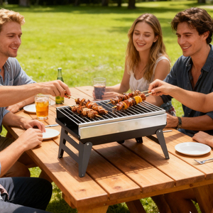 Folding Outdoor Barbecue <strong>Charcoal</strong> <strong>Grill</strong> Portable BBQ <strong>Grill</strong> Lightweight <strong>Grill</strong> For Camping Picnics Garden Beach Party - Product Image 3