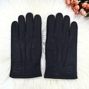 Guantes de Conducción de Cuero Genuino Premium para Invierno, Diseño Personalizado, Guantes de Ciclismo de Piel de Ciervo con Forro - Product Image 3