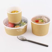 Vente en gros Bol en papier kraft jetable biodégradable Boîte à salade fast-food à emporter Bento Liner Egg Sushi Assiette de riz