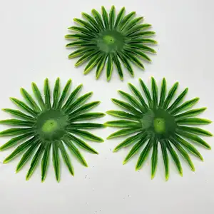 2023 New Artificial Green Leaf Wedding Home Decoration Artificial Medium Yellow-edged Pointed Leaves