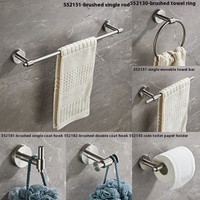 Ensemble de quincaillerie de salle de bain murale en acier inoxydable 304 comprenant un porte-serviettes en papier et un porte-papier hygiénique