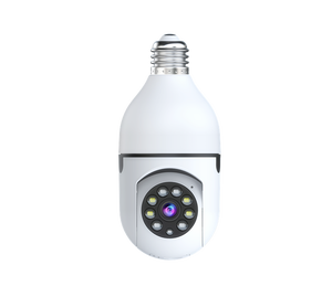 كاميرا لمبة سهلة التركيب بدقة 1080 بكسل مع مستشعر CMOS ودوران 350 درجة وواي فاي 2.4 جيجا هرتز وصوت ثنائي الاتجاه وكشف للحركة وألوان كاملة وتخزين سحابي وبطاقة ذاكرة - Product Image 1