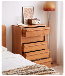 <span class=keywords><strong>Commode</strong></span> étroite à 5 <span class=keywords><strong>tiroirs</strong></span> <span class=keywords><strong>en</strong></span> chêne massif, style moderne minimaliste, avec <span class=keywords><strong>tiroirs</strong></span> cannelés et pieds coniques, pour chambre à coucher - Product Image 6