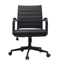 Chaise de bureau moderne en cuir côtelé à dossier bas, réglable, pivotante et réglable en hauteur, pour bureau à domicile et salle de conférence