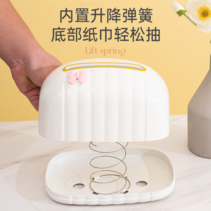 Cute Bread Shaped Desktop Tissue Box With Lift Spring Mechanism For Home Living Room And Car Use - Product Image 1