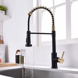 Robinet de cuisine GIMILI à poignée unique, noir et or, sans contact, à poser sur le comptoir, en acier inoxydable, design moderne - Product Image 5
