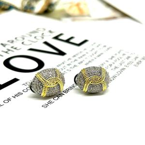 Vintage Style Micro Set Zircon <b>Stud</b> <b>Earrings</b> Oval Geometric Shape White Zircon Zinc Alloy Fashion Jewelry - Product Image 4