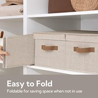 Panier de rangement en tissu pliable moderne à double pliage avec fenêtre, armoire multifonction pour vêtements, pour salon, garage