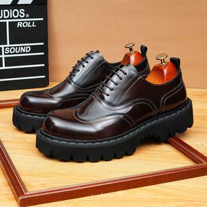 Chaussures en cuir véritable pour hommes, design luxueux, sur mesure, à tige haute, nouveau modèle 2025, chaussures Oxford décontractées pour le travail - Product Image 4