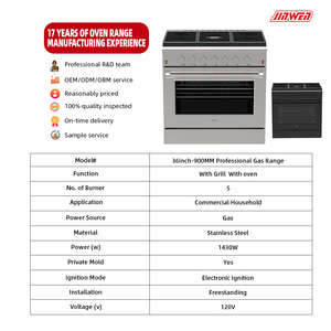 Tốt Nhất 36 "Inch 900Mm Không Gỉ <span class=keywords><strong>Gas</strong></span> Nấu Ăn Phạm Vi Bếp Bếp <span class=keywords><strong>Gas</strong></span> Cho Nhà Đôi Mục Đích Với Đối Lưu Lò Nướng Điện 5 Burner - Product Image 2