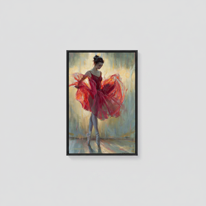 Printed <b>Canvas</b> Art: Elegant Ballerina in Red Dress,BLACK <b>FRAMED</b> <b>CANVAS</b> - Product Image 2