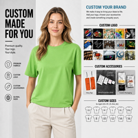 T-shirt décontracté d'été à col rond et manches courtes en jersey tricoté uni pour femme, avec impression de logo lettre, options de couleur personnalisées OEM