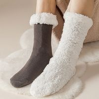 Vente en gros de chaussettes Sherpa doublées en polaire chaude pour l'hiver pour hommes et femmes pour l'intérieur, chaussettes thermiques épaisses et floues et antidérapantes