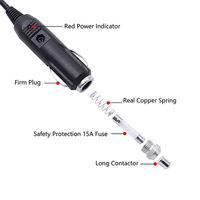 Câble d'alimentation 12V pour allume-cigare de voiture, prise mâle vers prise femelle DC 5.5x2.1mm, séparateur 1 vers 2 voies pour caméra embarquée et éclairage LED