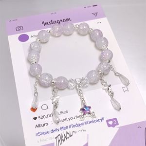 Pulsera de cuentas craqueladas de colores de moda con diseño de palomitas de maíz y dije de estrella elegante para mujer y niña - Product Image 4