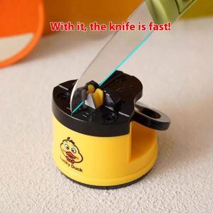<b>Little</b> Yellow Duck Knife Sharpener Household Quick Scissors Tool Suction Cup for Kitchen Knives Artifacts Grinding - Product Image 5