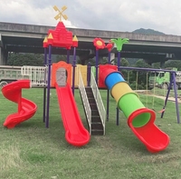 Diapositives d'équipement de terrain de jeu en plastique pour enfants extérieurs pour l'école et le centre commercial