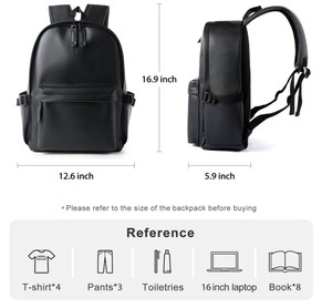 Borsa da Palestra alla Moda, Zaino per Laptop in Vera Pelle, Grande Capacità 15.6 Pollici, Chiusura con Cerniera, Borsa da Viaggio dal Design Trendy - Product Image 4
