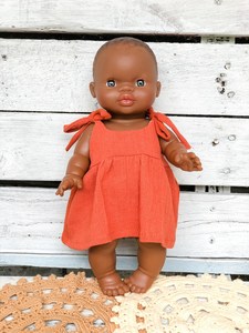 <span class=keywords><strong>Minikane</strong></span> – vêtements en coton pour poupées 13 pouces, combinaison en lin sans manches avec nœud - Product Image 6