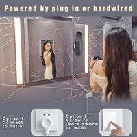 Miroir de salle de bain moderne avec éclairage, vente en gros d'usine, variateur d'intensité, anti-buée, CCT 3000K 4000K 6000K, pour hôtels 5 étoiles, certifié UL CE