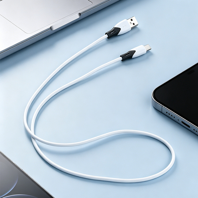 100CM customize hot sale new design silicone USB-A to type-C fruit micro charging cable data transfer wire for adapter chargers
