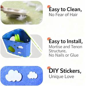 Maison pour chat modulaire pliable écologique personnalisable, empilable, à emboîtement, grandes et petites entrées, abri pour animaux de compagnie, boîte - Product Image 3