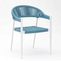 Ensemble de chaises de salle à manger d'extérieur portables en aluminium moderne de luxe pour jardin, plage, bord de piscine, parc, hôtel et villa