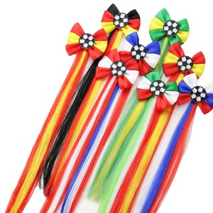 2026 Neueste Fußball-Fan-Party-Kopfbedeckungen Nationalmannschafts-Fan-Stiefel Flaggen Bunte Handgemachte Schleifen-Haaraccessoires - Product Image 5