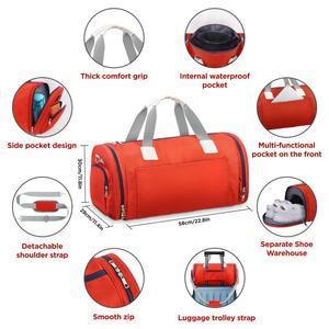 Sac de voyage multifonctionnel grande capacité, sac de sport portable, sac de sport OEM personnalisé avec compartiment à chaussures - Product Image 2