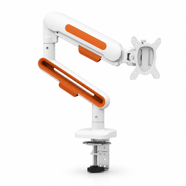 Modern Streamlined Monitor Stand Single Arm Desk Mount Vibrant Colorful Ergonomic Bracket for Gaming & Office Decor