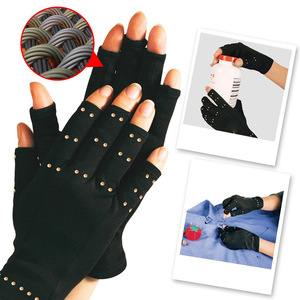 Guantes elásticos de medio dedo con revestimiento adhesivo para fitness, ciclismo, escalada de montaña, protección de la palma, material de nailon - Product Image 2