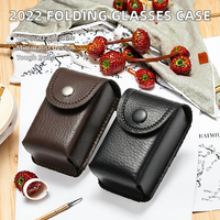 Étui à lunettes pliable en cuir, étui à lunettes de soleil, étui de rangement pour lunettes, pochette de rangement pour lunettes