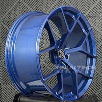 Jantes forgées sur mesure XINLAI 2/3 pièces 5x112 5x114.3 5x120 19 20 21 pouces, finition bleu brillant, jante en alliage à 5 branches fendues pour Audi A6 C7