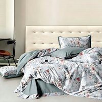 Parure de lit vintage rose à motif floral français, 3 pièces, avec volants, 100 % polyester, draps de luxe imprimés, vente en gros pour la maison