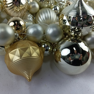 Senmasine Palline Decorative Natalizie in Plastica Dorata a Forma Speciale da 6 Piedi, Ghirlande di Ornamenti per <span class=keywords><strong>Decorazioni</strong></span> Natalizie - Product Image 4