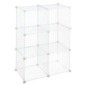 Wire Cube Storage 12-Cube Organizer Metal Wire C Grids Storage Storage Bins Shelving Modular Bookshelf Shelf Closet Cabinet