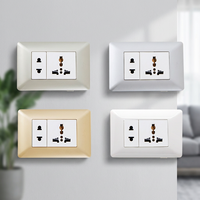 Buen Precio, Interruptor de Luz de Pared con Botón de Presión, Base de PC con Protección Infantil IP21 de 250V, Interruptor y Enchufe Eléctrico de Pared