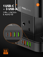 LDNIO SKW6457 prise d'extension électrique intelligente 6 ports + 4 prise Usb avec prise Uk prise d'extension Usb sans fil 2500W Pd Qc3.0 nouveau
