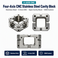 Support de montage carré en acier inoxydable 304 316 usiné CNC sur mesure, à cavité ouverte, finition brossée industrielle pour usinage