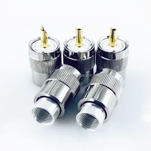 Silver Plated RF Coaxial Male Plug Solder Twist On UHF PL259 Connector for RG213 RG8 Cable