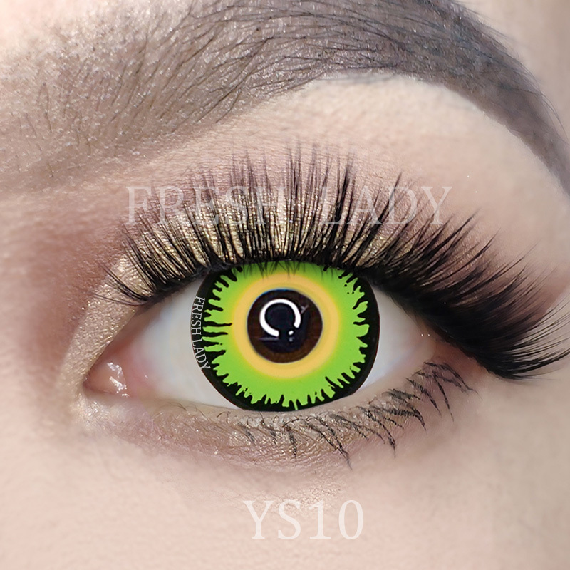 Wholesale Green Werewolf Halloween Anime Contact Lenses Cosplay Fresh Lady Lent De Contact