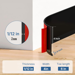 Tự dính dễ dàng cài đặt PVC Ốp chân tường Hội Đồng Quản trị/không thấm nước linh hoạt tường cơ sở cho khách sạn, căn hộ nhà máy cung cấp - Product Image 3