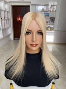 Topper capillaire mono base 5x6, couleur blonde, 100% cheveux vierges européens, clip-in pour femme souffrant de perte de cheveux - Product Image 4